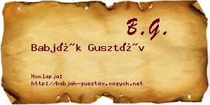Babják Gusztáv névjegykártya