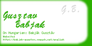 gusztav babjak business card